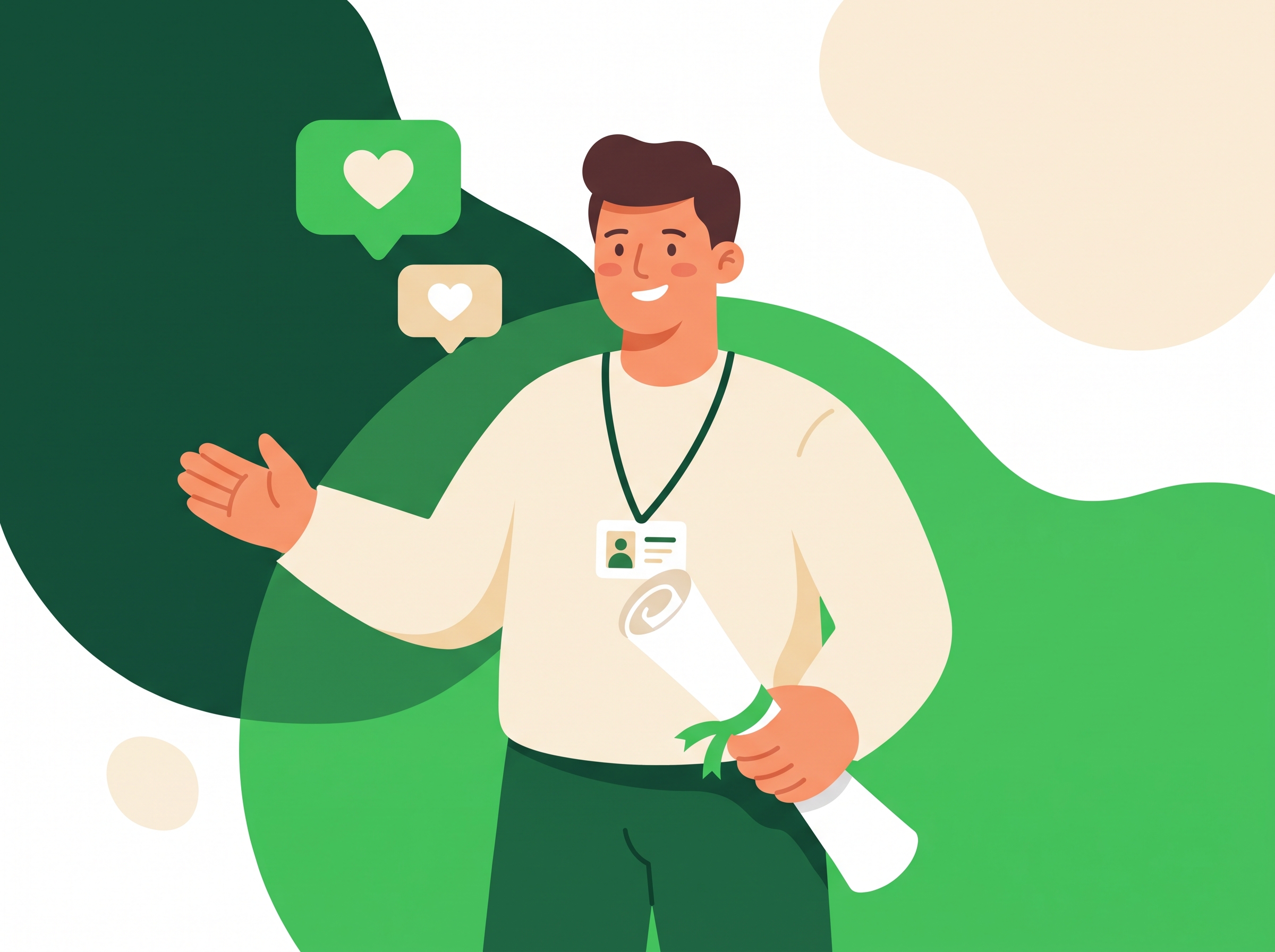 Illustration d'un guide touristique local souriant